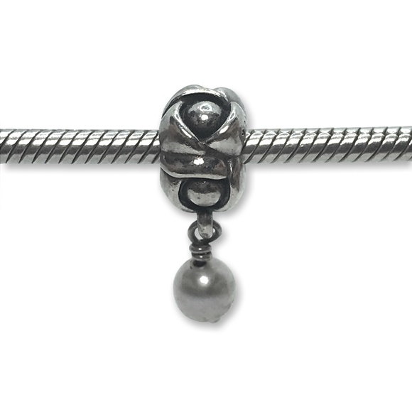 Pandora My Wish Grey Pearl Dangle Charm Style #790497GP - Picture 1 of 3
